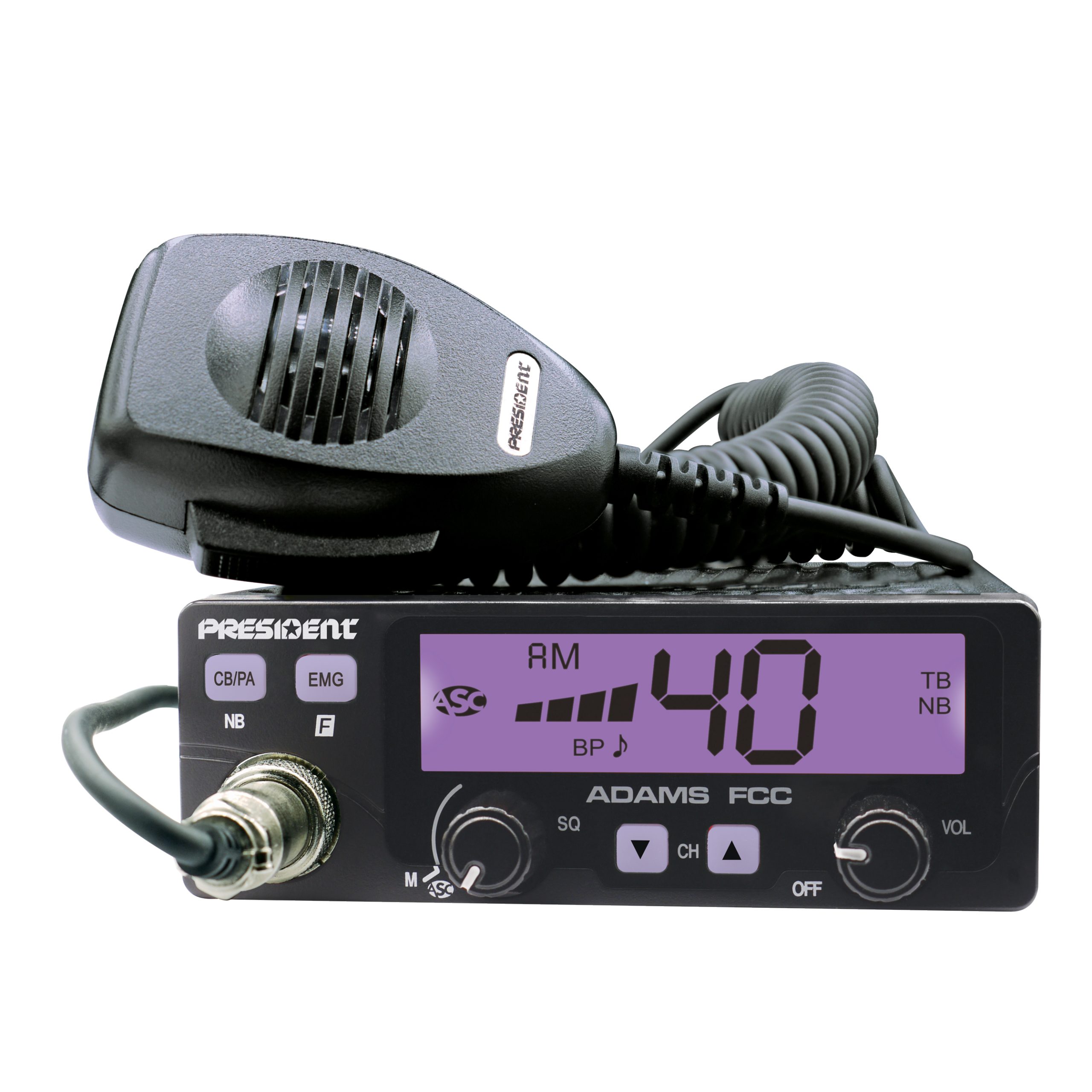 ADAMS FCC - President 40 Channel CB Radio with Talkback and Color Display Options 2 ADAMS FCC President 40 Channel CB Radio with Talkback and Color Display Options Image 2